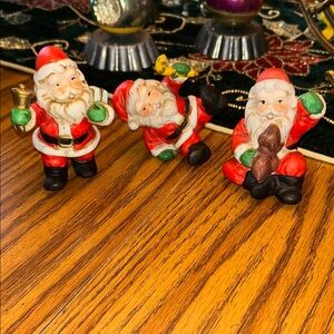 Set of 3 vintage porcelain Santa’s